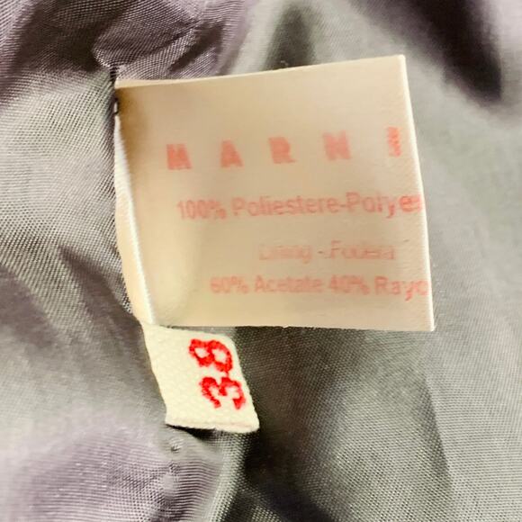 MARNI Size 2 Grey Polyester Techno Peplum Hidden Placket Jacket Blazer - Picture 5 of 5